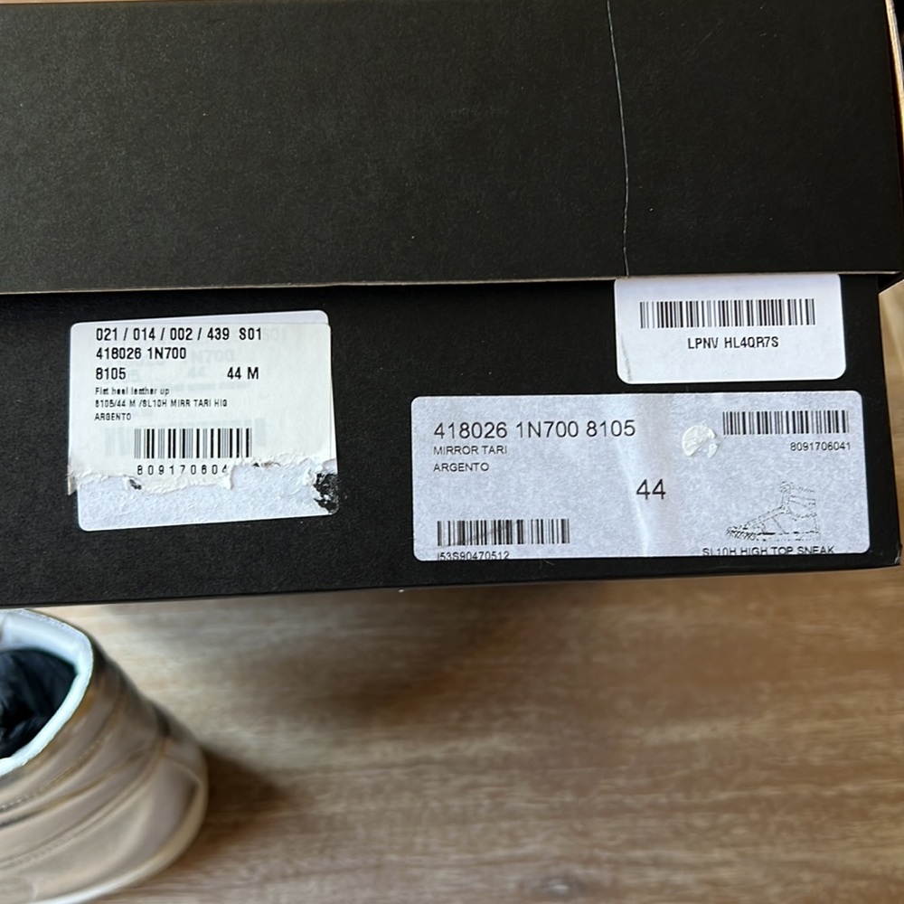 Saint Laurent Court Classic High Top Patent Leather Sneaker Metallic Size 44 - Picture 9 of 9